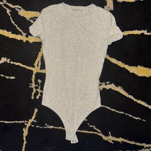 A & F Gray Short Sleeve Bodysuit